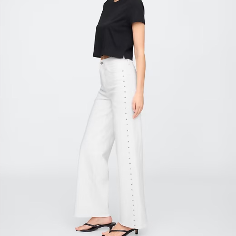 NWT GAP High Rise Studded Wide-Leg Jeans